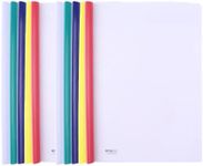 M&G 10 Pack Report Covers with Sliding Bar, 5mm Clear Report Covers for A4 and Letter Size Paper, 35 Sheet Capacity, Presentation File Folder Document Binder for School Office (Colored Sliding Bar)