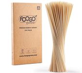 FOOGO Green 250pcs Bamboo Skewers, Large 30cm, FSC® Certified, Sturdy Eco-Friendly Compostable, Wooden skewers, Barbecue BBQ skewers, Fruit Kebabs Cocktail, Party Wedding Camping