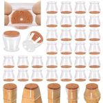 32 Pcs Chair Leg Floor Protectors for Hardwood Floors Silicone Covers to Protect Wood Tile Floors Felt Pads Furniture Leg Caps Anti-Scratch Reduce Noise (Fit:0.9"-1.29")