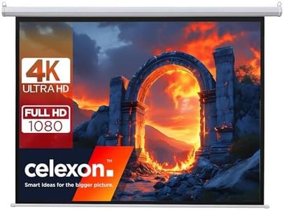 celexon Basic Écran de Projection électrique motorisé idéal pour Le Home cinéma, Les présentations, l'école et l’Entreprise - avec télécommande - 200 x 200 cm - 110" Pouces - 1:1, Mat