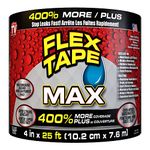 Flex Tape MAX - Rubberized Waterproof Tape; Instantly Stops Leaks; Thick Rubberized Backing; Strong Adhesive; Great for Home, Plumbing, Outdoor, DIY, Auto Repair; Black, 4 in x 25 ft (10.2 cm x 7.6 m)