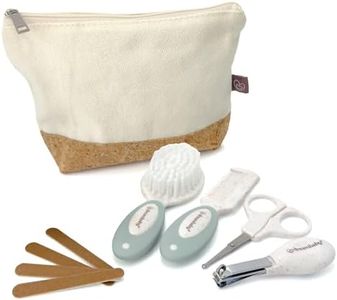 Dreambaby Neat & Tidy 9pc Wheatgrass Baby Grooming Kit - Eco-Friendly Baby Care Kit with Cotton & Cork Travel Bag - Soft Brush, Comb, Safety Scissors, Nail Clippers - Less Plastic Waste