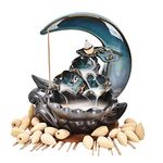 Moon Backflow Incense Burner Incense Cone Sticks Holder Home Decor Porcelain plated for home and office durable 215x200x140mm Sold By Set