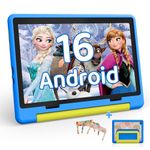 Gleeso Kids Tablet 10 inch Android 16, 24GB RAM+64GB ROM, Child Tablet 1280 * 800 IPS, 5MP+8MP Camera, 6000mAh, WiFi 6/BT 5.3, Parental Control, Toddler Tablet with Protective Case(Blue)