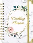 Artfan Wedding Planner - Wedding Planner Book Organizer for the Bride 5 Tabbed Sections, 6.5'' x 8.75'', Hardcover Metal Corner + 5 Inner Pocket + Sticker + Notes Pages - Wedding Floral white medium