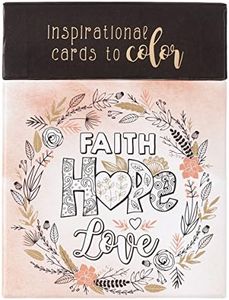 Faith Hope Love Coloring Cards - Inspirational Cards to Color