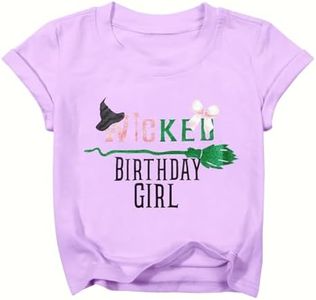 Girls Musical Shirts Birthday Girl Shirt Sparkly Pink and Green Tees Witch and Princess T Shirts Movie Short Sleeve Tops