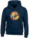 Earth Space Kids Hoodie Solar System Planets Gift Hoody Hooded Top Navy Blue