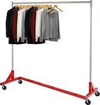 SimpleHouseware Commercial Grade Z-Base Heavy Duty Clothing Rack,181 kgs load, Red