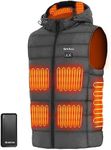 [2023 All-New] Heated Vest for Men - 7.4V 16000mAh Battery Pack and Detachable Heated Hood,ORRNIKKO Mens Heated Vest