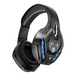 PHOINIKAS Gaming Headset for PS4, Xbox One, PC, Nintendo Switch, Wired Headphones for Gaming with Noise Cancelling Mic and 7.1 Bass Surround, Wireless Bluetooth Headset for Music, 40H Playtime - Blue