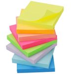 OWLKELA 800pcs Coloured Sticky Notes, 75 x 75mm, 8 Pads of 100 Sheets Self-Stick Notes, Sticky Notes Set for Marking and Highlighting Pages