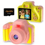 Ourlife Kids Camera for Age 3-12, 1080P HD Digital Video Toddler Camera with MP3 Music Player, Christmas Birthday Gifts for Girls/Boys Age 3 4 5 6 7 8 with 8Gb SD Card-Pink