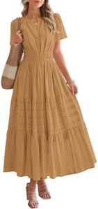 BTFBM Womens Summer 2026 Casual Midi Maxi Dresses,M,Khaki