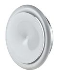 Steinberg14 White 200mm Air Supply Valve - 8 inch Extractor Fan Vent Cover - Round Adjustable Air Vent - Bathroom Diffuser - Wall Vent Cover - Ceiling Vent Grill - Metal Ventilation Grille