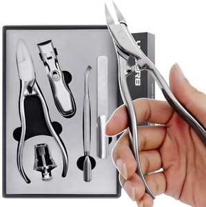 VOGARB Toe Nail Clippers for Seniors Long Handled Toenail Clippers for Men Thick Nails, Large Ergonomic Ultra Sharp Heavy Duty Stainless Steel, 5pcs Set