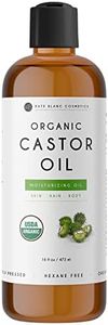 Kate Blanc Cosmetics Castor Oil 16oz - USDA Certified Organic. Cold-Pressed, 100% Pure, Hexane-Free. Promote Growth for Hair, Eyelashes, Eyebrows. Moisturizing For Dry Skin