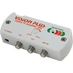 Vision Plus VP4 12v 2 Way Digital TV Amplifier Signal Distribution Booster with Built in Signal Finder and Variable Gain Ideal for Caravan, Motorhome, Boat