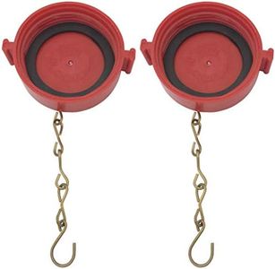 Happy Tree (2 Pack) 2-1/2" NST/NH Plastic Fire Hose Connection Standpipe Cap Fitting and Chain fire Equipment Red Plastic Anti Theft FDC Cap