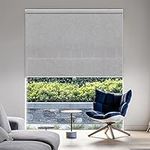 Boolegon Roller Shades, Cordless Light Filtering Solar Roller Blinds for Window,Door Blinds,Woven Fabric Shades Home Kitchen Office,Living Room,Custom Size,Gray