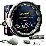 Leann L!fe U5-16 Knots with Counter, U5 Silent Smart Weighted Hula Hoop for Adults Weight Loss Infinity Hoop Plus Size, Home Outdoors Fitness Exercise, Abdominal Toner, (Gray-Waist 28"~46")