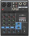 Professional 4 Channel Audio Mixer,