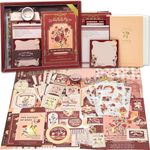 RANUR Vintage Aesthetic Scrapbook Kit with Stickers, Art Bullet Junk Journal Kit with Journaling or Scrapbooking Supplies Journal Planners Paper Stickers Craft Notebook Collage (Rose)