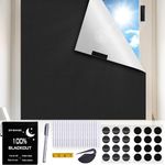 Topways Portable Blackout Blinds, Temporary Blinds Windows Curtains, No Drill Blackout Curtains, Easy Fit Window Cover for Nursery and Travel Bedroom (Black+Silver Coating, 200 x 145cm)