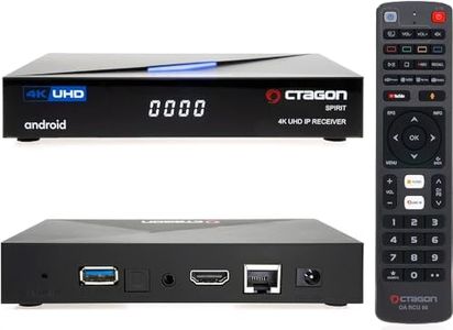 [Test SEHR GUT *] Octagon Spirit 4K UHD Android TV Box, Dual Band WiFi WLAN, Bluetooth Fernbedienung, Sprachsteuerung, HDR10+, HLG, 2GB RAM & 16GB Flash, TV IP Receiver, Bluetooth 5.1, Me-TV