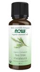 NOW Essential Oils, Organic Tea Tree Oil, Cleansing Aromatherapy Scent, Steam Distilled, 100% Pure, Vegan, Child Resistant Cap 30ml