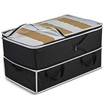 Expandable Clothes Storage Bags [70L Capacity] 1 Pk - 2 Adjustable Sizes for Compact Under Bed Storage or Expands to Large Clothing Storage Bag, Reinforced Carry Handles- for Comforter Blanket Bedding