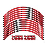 Motorcycle Sticker Wheels Rims Hub Stickers Decoration Reflective Decals For Hon-da VFR 750 VFR 800 VFR 1200X/F 17inch motorcycle rim decal (Color : Black)