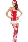 Dear-lover Women's Santa Candy Christmas Costume One Size Red