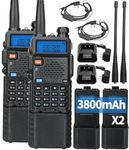 Ele'espirit UV5R Professional FM Transceiver | Long Standby Time | High Capability Li-ion Battery | FM Radio | Scrambler | with Flashlight | Range Upto 5KM for Kids (UV5R Pack of 2)