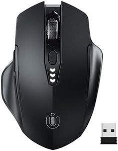 Uineer Raton Inalambrico, [Actualizado] Pantalla con Batería Visible, Raton Ordenador Inalambrico 2.4G USB, 4 Niveles dpi Ajustables,Ratón Óptico para Ordenador Portátil PC,Negro Mate