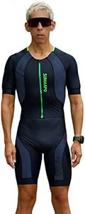 SUMARPO Men's Hybrid Triathlon Trisuit Short Sleeve Trisuit with Pad Cycling Skinsuit Bike Swim Run, No, X-Small