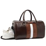 Fur Jaden Weekender Travel Duffle Bag with Separate Shoe/Laundry Compartment for Men & Women Made of Vegan Leather