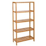 Songmics 5 shelves bathroom shelf kitchen rack shoe, flower rack bookshelf bamboo rack ,133.5 x 29 x 9 cm, BCB35Y