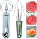3-in-1 Watermelon cutter slicer tool set,Includes Christmas Tree Shaped Watermelon Slicer Cutter Tool and Melon Baller Scoop,Fruit Carving Tools for Watermelon,Cantaloupe and Dragon Fruit.