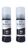 003 Black Refill Ink for Epson L3110, L3150, L3250, L3252 L3115, L3116, L3101, L3210, L3215, L3216, L3151, L3152, L3156, L5190 Printer (Pack of 2)