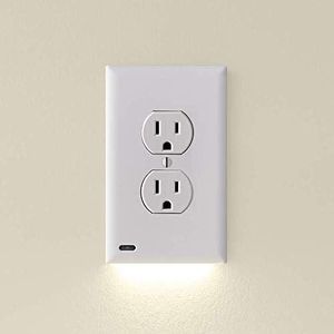 5 Pack - SnapPower GuideLight 2 [For Duplex Outlets] - Replaces Plug-In Night Light - Electrical Receptacle Wall Plate With LED Night Lights - Auto On/Off Sensor - (Duplex, White)