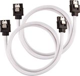 Corsair CC-8900253 Premium Sleeved SATA Cable - SATA 6Gbps 60cm, White