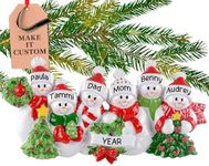 Personalized Family Ornament 2024 – Fast & Free 24h Customization – Family of 6 Christmas Ornament for Tree – Custom Gift Wrapped Snowman Ornament Keepsake for Six Persons