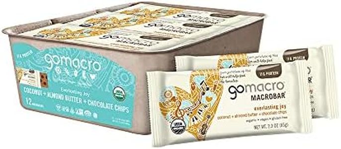 GoMacro MacroBar Organic Vegan Protein Bars - Coconut + Almond Butter + Chocolate Chips (2.3 Ounce Bars, 12 Count)