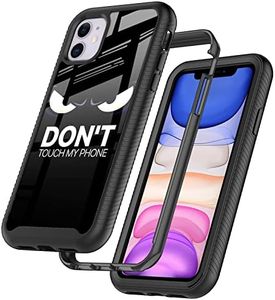 GUGU6JI Street Fashion Cool Funny Don't Touch My Phone Design Compatible with iPhone 11 Case for Boys Man Luxury Shockproof Rugged Cover Dual Layer Soft TPU + Hard PC Bumper Full-Body Protective Case