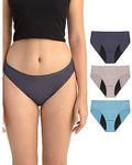 Neione Period Underwear Cheeky Menstrual Panties Breathable Modal Bikini High Cut Briefs Plus Size Women Moisture-Wicking Undies 3 Pack Verdi 3XL