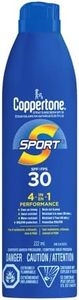 COPPERTONE Sport Sunscreen Spray SPF 30, Water-Resistant and Lightweight Face and Body Sunscreen, 4-in-1 Performance Spray Sunscreen Stays On Strong When You Sweat, UVA/UVB Sun Protection, 2 x 222 mL