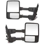 AutoShack Driver and Passenger Towing Mirrors Power Black Textured Heated Manual Folding Pair of 2 Replacement for 2001-2005 Ford Excursion 2003-2016 F-250 Super Duty F-350 Super Duty KAPFO1320342SPR