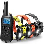 F-Color Dog Training Collar 3 Pack Rechargeable Waterproof Dog Shock Collar 2600ft Remote Range Shock Collar for Dogs with Light Beep Vibrating Shock for Medium Large Dogs