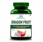 Herbal Magic's Pure & Natural Dragon Fruit (Pink Pitaya) x 60 Veg Capsules - Rich, Vibrant & Wow Smoothies, Shakes, Baking - Free from Fillers & Preservatives